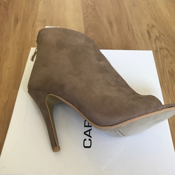 Light Brown Faux Suede High Heel Booties - Picture 5 of 5